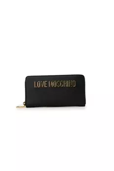 Кошелек женский Love Moschino на молнии с логотипом, черный