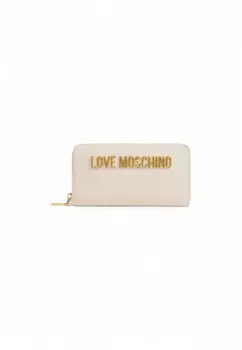 Кошелек женский Love Moschino с логотипом бренда, бежевый