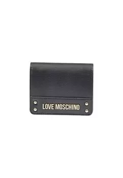 Кошелек женский Love Moschino с логотипом бренда, черный