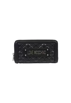 Кошелек женский Love Moschino стеганый на молнии, черный