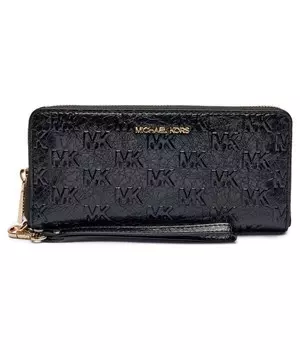 Кошелек женский Michael Kors с тиснением на молнии, черный