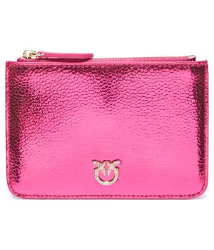 Кошелек женский Pinko кожаный на молнии, розовый