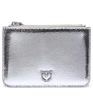 Кошелек женский Pinko кожаный на молнии, серебряный