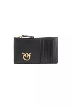 Кошелек женский Pinko кожаный с отделением для монет, черный