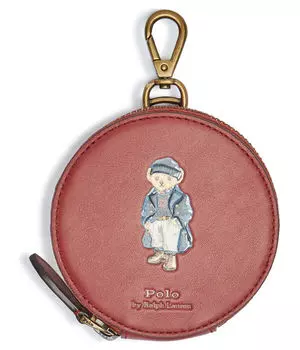Кошелек женский Polo Ralph Lauren круглый на карабине, бургундия