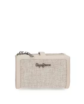 Кошелек женский с визитницей Maddie бежевый на молнии Pepe Jeans, золотой