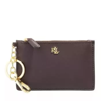 Кошелек zip card case small chestnut brown Lauren Ralph Lauren, коричневый
