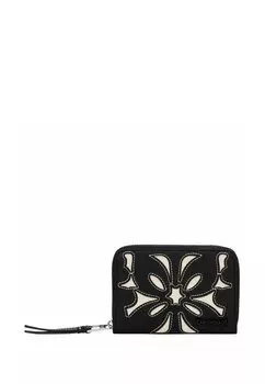 Кошелек ZIPPER WITH FLORAL DESIGN Desigual, черный