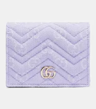Кошелёк GG Marmont из денима Gucci, Lapis Lapis /Lapis