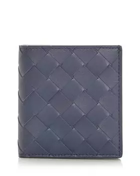 Кошелёк Intrecciato из кожи с двумя отделениями Bottega Veneta, синий
