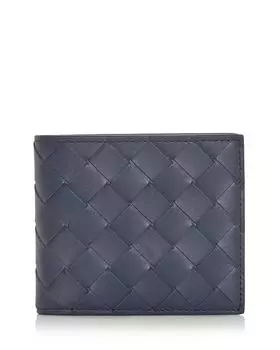 Кошелёк Intrecciato из кожи с двумя отделениями Bottega Veneta, синий