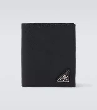 Кошелёк из кожи Saffiano с логотипом Prada, черный