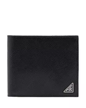 Кошелёк из сафьяновой кожи с монетницей Prada, черный