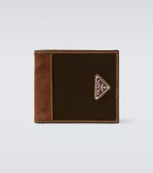 Кошелёк с отделкой из Re-Nylon кожи Prada, Muschio+Cacao