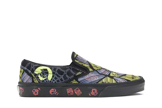 Слипоны Кошмар перед Рождеством x Vans, черный/желтый