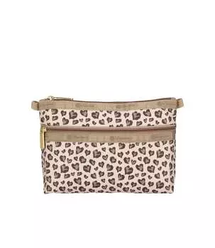 Косметический клатч LeSportsac, цвет latte heart leopard brown print