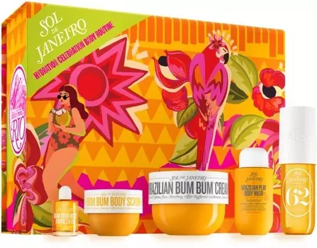 Косметический набор для ухода за кожей Sol de Janeiro Hydration Celebration Body Routine, 5 предметов