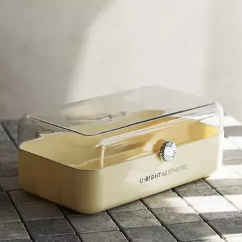 Косметический ящик для инструментов DINNY, бежевый, 25x16x10 см HOMLA