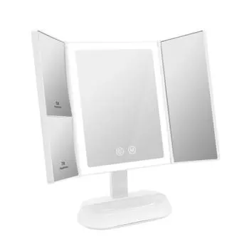 Косметическое зеркало с подсветкой 3 цвета света увеличение Emke, белый