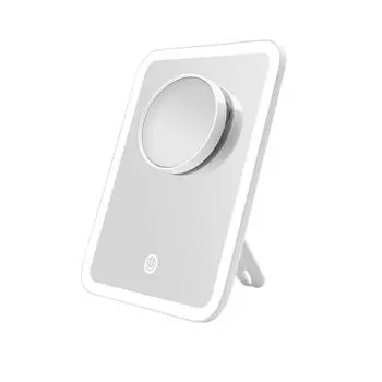 Косметическое зеркало с подсветкой и съемной присоской белое Emke, белый