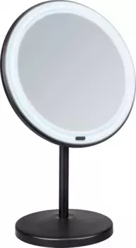 Косметическое зеркало WENKO "Онно", черное, со светодиодной подсветкой и сенсорной функцией 20х34х13,5 см, черный