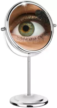 Косметическое зеркало WENKO "Вспомогательное средство для макияжа", увеличение 7х 31,5х12 см, цвет silberfarben
