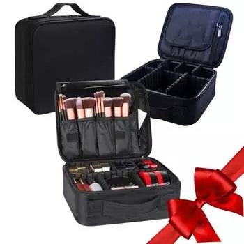 Косметичка Fit4med черная + СУМОЧКА РОЖДЕСТВЕНСКИЙ ПОДАРОК 30Х45 Л, WOBELL