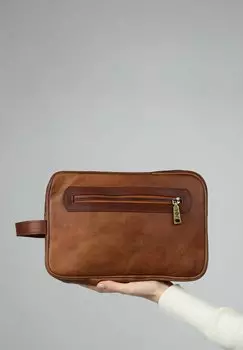 Косметичка LEATHER WASH TOILETRY CASE JOSH SID & VAIN, цвет braun-cognac