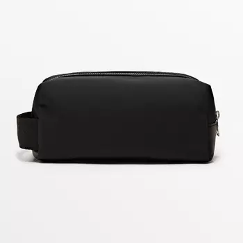 Косметичка Massimo Dutti Toiletry With Leather Trims, темно-синий