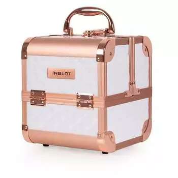 Косметичка мини из белого и розового золота с бриллиантами INGLOT