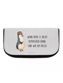 Косметичка Mr & Mrs Panda Wenn Papa es nicht reparieren ka, пастельно-серый