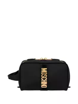 Косметичка с застежкой-молнией и логотипом Moschino, черный