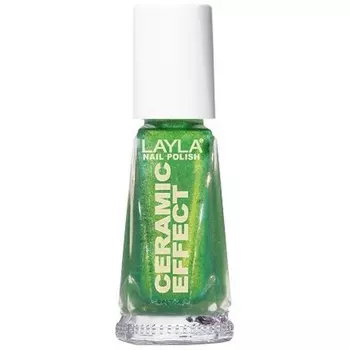 Косметика 1243R23-061 Лак для ногтей с керамическим эффектом золотисто-зеленый 10 мл Layla