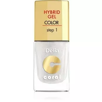Косметика Коралловый гибридный гель-лак для ногтей № 32 Белый жемчуг 11 мл, Delia