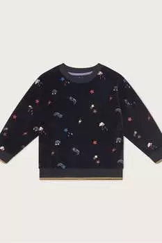 Космический бархатный джемпер Monsoon, черный