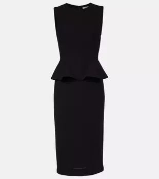 Космическое платье-пеплум из джерси миди Max Mara, черный