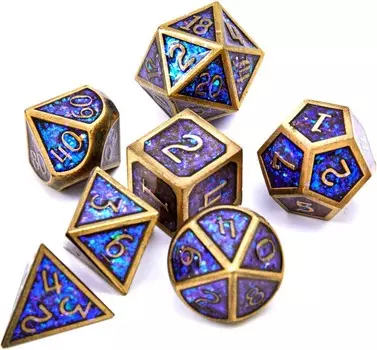 Кости для ролевой игры «Ночь наступает» RGFK Набор из 7 металлических кубиков