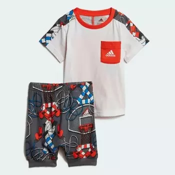Костюм Adidas Ensemble Style Summer Blanc, белый/оранжевый/серый