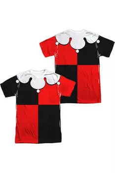 Костюм Бэтмена Квинна (принт спереди/сзади) футболка с коротким рукавом для взрослых из полиэстера Gildan, белый