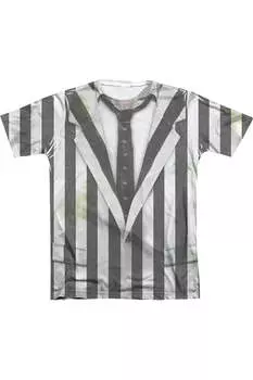 Костюм Beetlejuice Beetlejuice (принт спереди/сзади) для взрослых, футболка с коротким рукавом из полиэстера/хлопка Gildan, белый