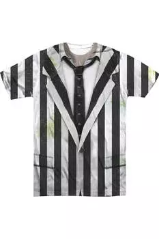 Костюм Beetlejuice Beetlejuice (принт спереди/сзади), футболка с коротким рукавом для взрослых из полиэстера Gildan, белый