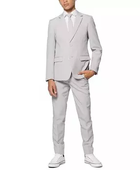 Костюм Big Boys Groovy Grey Slim Fit Solid OppoSuits, серый