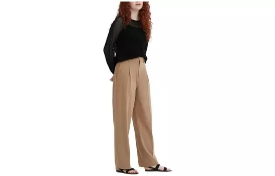 Костюм Брюки Женские Темно-Бежевый Uniqlo