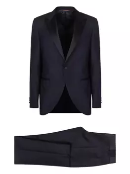 Костюм Canali из шерсти с атласными лацканами, синий