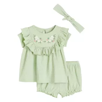 Костюм детский H&M Cotton, 3 предмета, светло-зеленый