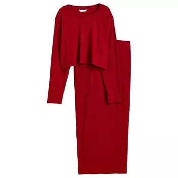Костюм для беременных H&amp;M Ribbed, 2 предмета, темно-красный