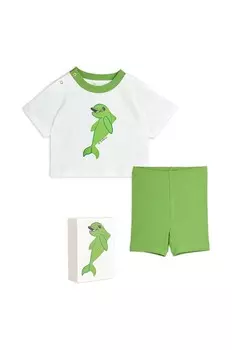 Костюм для новорожденного Mini Rodini Dolphin, зеленый