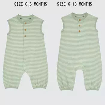 Костюм для новорожденных Uniqlo Newborn Cotton Striped, зеленый