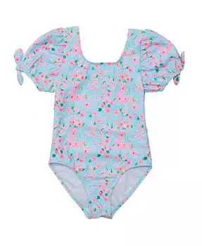 Костюм для серфинга с рукавами-фонариками и цепочкой для девочек - для малышей Snapper Rock, синий