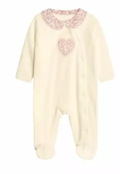 Костюм для сна HEART APPLIQU ALL-IN-ONE REGULAR FIT JoJo Maman Bb, белый